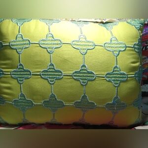 GREEN AND BLUISH THROW PILLOW